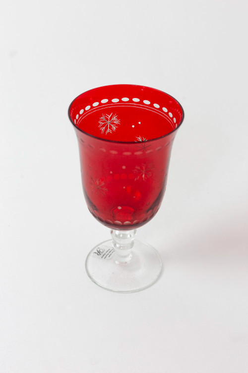 Set of bohemian crystal glasses, contemporary work