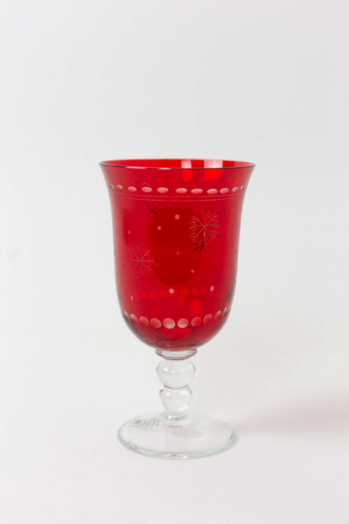 Set of bohemian crystal glasses, contemporary work
