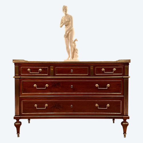 Commode d'Officier En Acajou d'Epoque Louis XVI Vers 1780