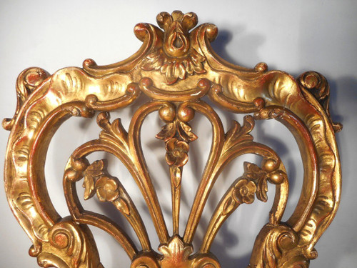 Set Of 4 XIX Period Chairs In Gilded Wood