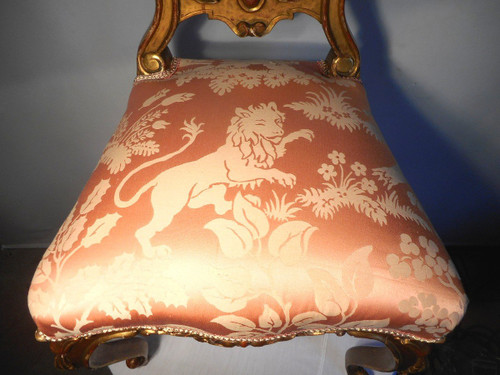 Set Of 4 XIX Period Chairs In Gilded Wood