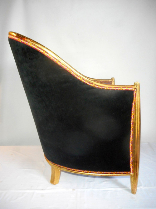 Pair Of Gilded Art Deco Armchairs By Paul Follot (1877-1942)