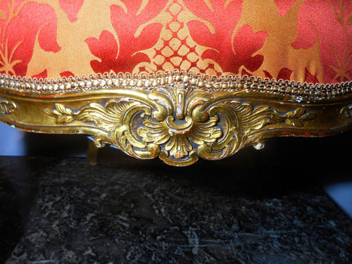 Set di quattro poltrone in legno dorato del XIX secolo