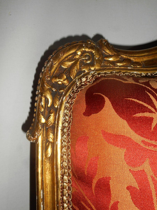 Set di quattro poltrone in legno dorato del XIX secolo
