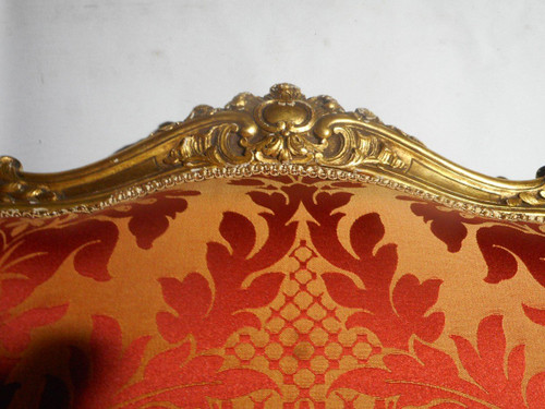 Set di quattro poltrone in legno dorato del XIX secolo