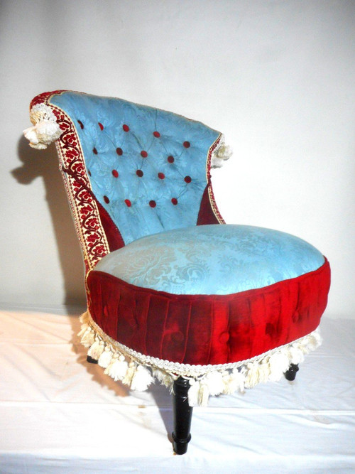 Pair Of Napoleon III period upholstered Chauffeuses