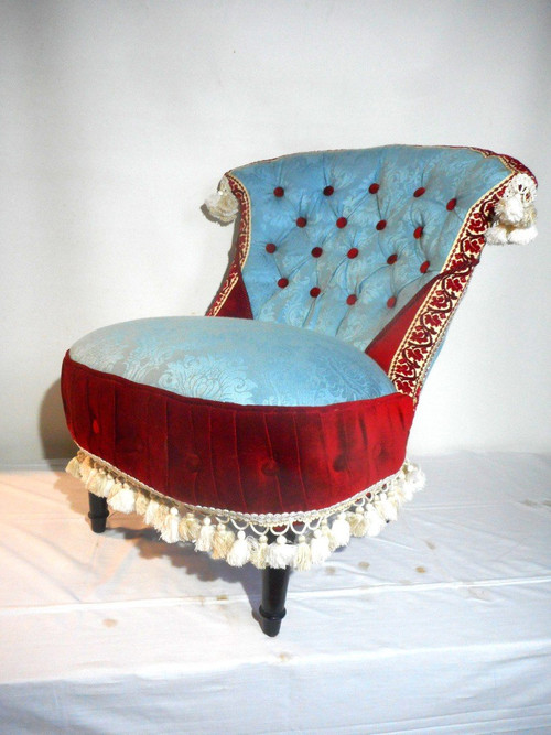Pair Of Napoleon III period upholstered Chauffeuses