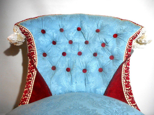 Pair Of Napoleon III period upholstered Chauffeuses