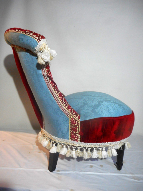 Pair Of Napoleon III period upholstered Chauffeuses