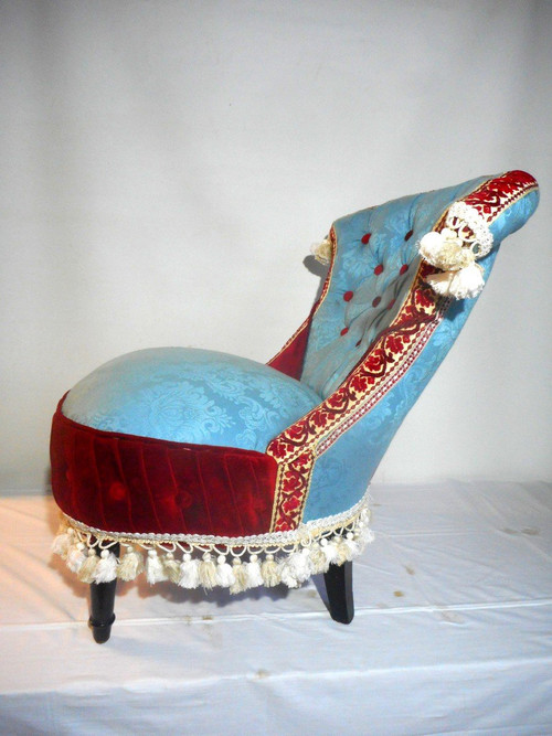 Pair Of Napoleon III period upholstered Chauffeuses
