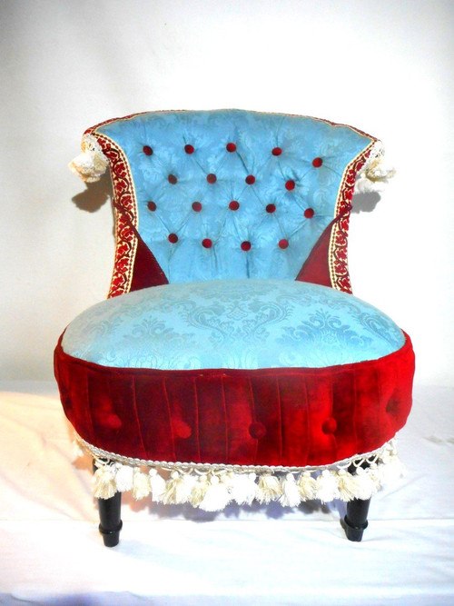 Pair Of Napoleon III period upholstered Chauffeuses