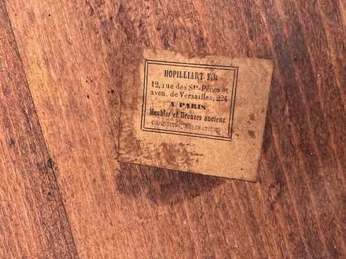 TABLE DE SALON ESTAMPILLÉE DU XIXe DE STYLE LOUIS XV / VIOLONÉE EN MARQUETERIE