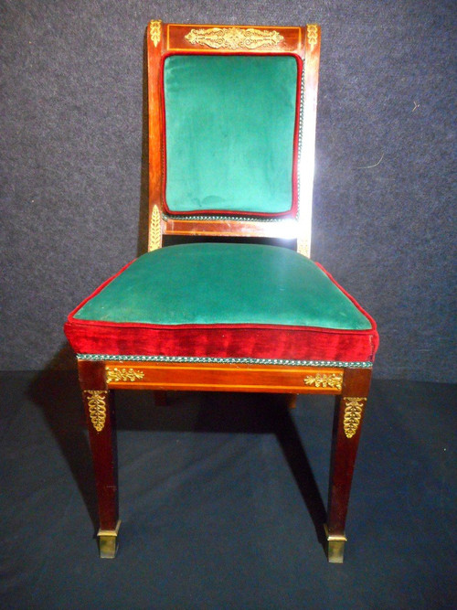 Ensemble De Salon Empire En Acajou Et Bronze Doré Estampillé