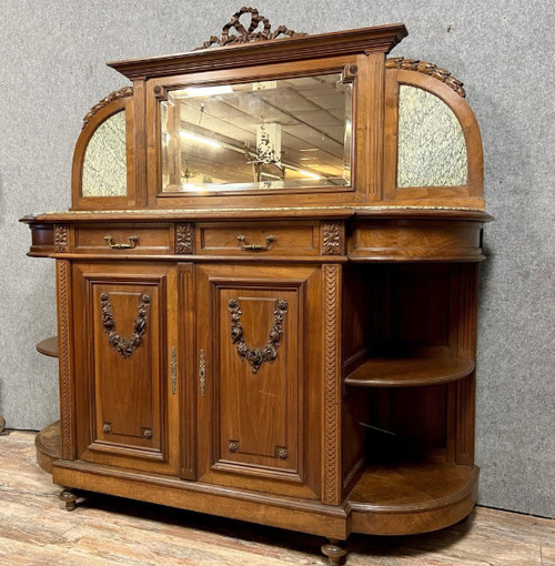 Louis XVI-style half-moon walnut sideboard circa 1850