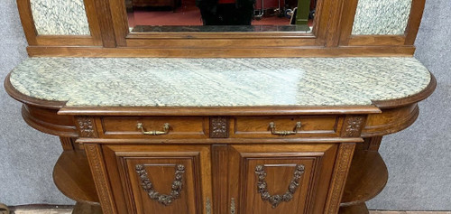 Louis XVI-style half-moon walnut sideboard circa 1850