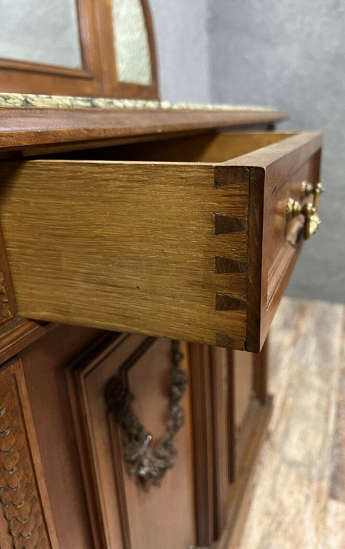 Louis XVI-style half-moon walnut sideboard circa 1850