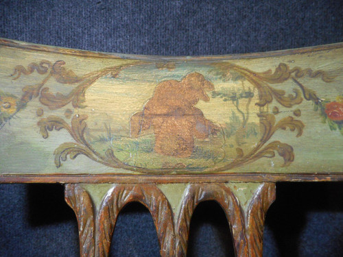 Set di 6 sedie a putti laccate del XVIII secolo