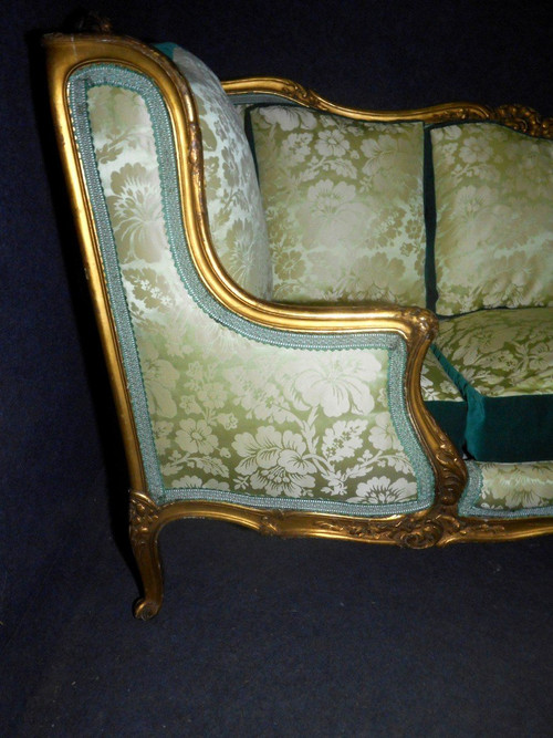 Duchesse En Bois Doré Et Soierie époque XIXe
