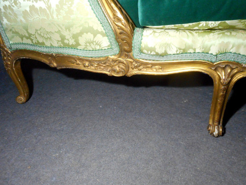 Duchesse En Bois Doré Et Soierie époque XIXe