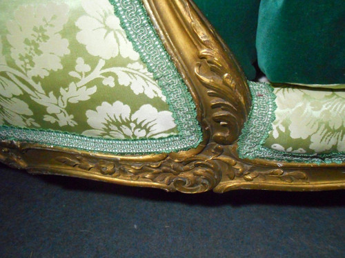 Duchesse En Bois Doré Et Soierie époque XIXe