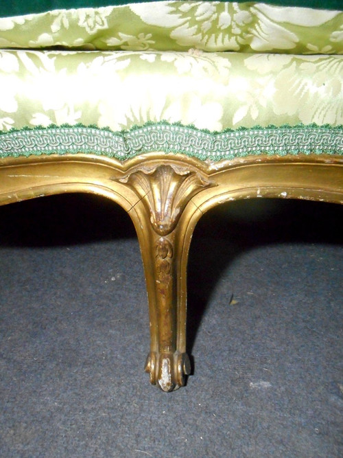 Duchesse En Bois Doré Et Soierie époque XIXe