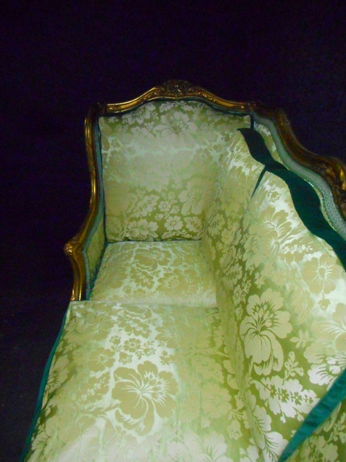Duchesse En Bois Doré Et Soierie époque XIXe