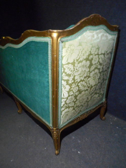 Duchesse En Bois Doré Et Soierie époque XIXe