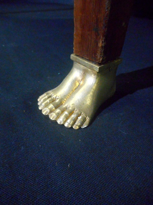 Serie di poltrone di epoca impero in mogano e bronzo dorato