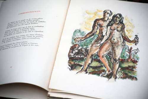 Curiosa - Ch. BAUDELAIRE, " LES FLEURS DU MAL ". Illustré par Roger CARLE. Paris, 1946 