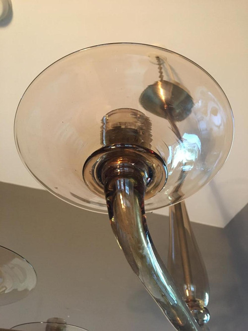 Lustre En Verre Soufflé Des Années 60
