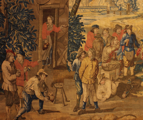 Brussels Tapestry After Teniers Circa 1700