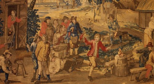 Brussels Tapestry After Teniers Circa 1700