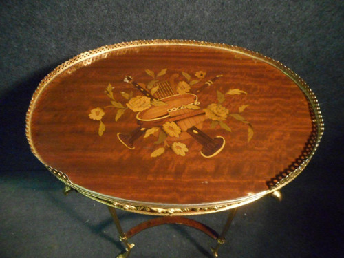 Pedestal Table By Henry Dasson In Gilt Bronze And Marquetry Dated 1888