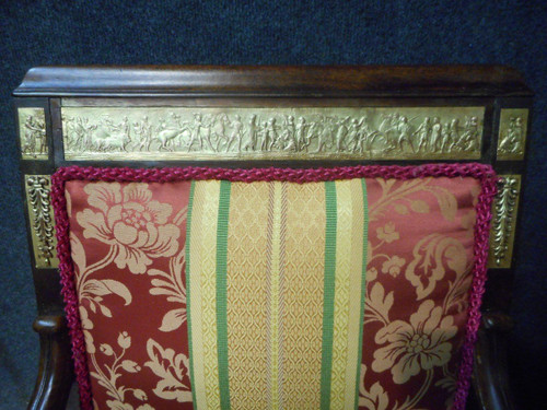 Series Of Restoration Period Armchairs Attributed To Jacob In Cuban Mahogany And Gilt Bronze