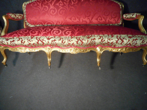 Ensemble De Salon En Bois Doré époque XIXe