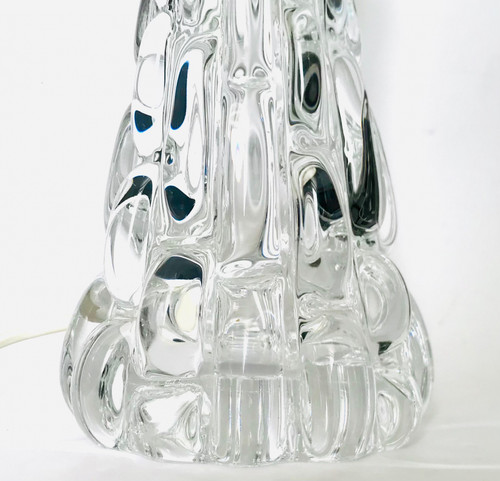 Il designer di lampade di cristallo Carl Fagerland per Orrefors Svezia