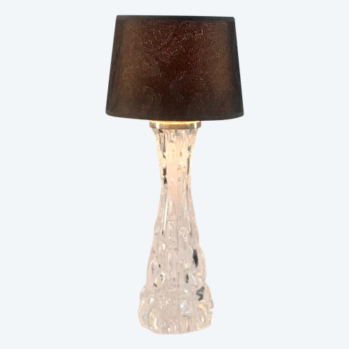 Lampe en cristal designer Carl Fagerland pour Orrefors Suède