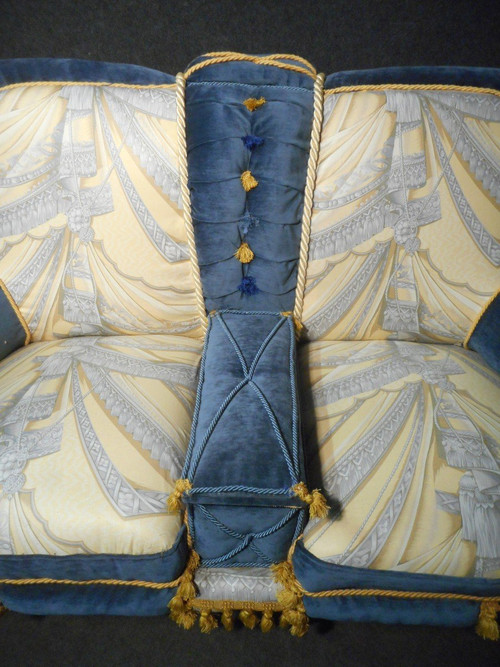 Napoleon III period sofa, Pierre Balmain fabric