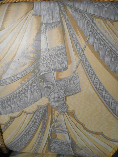 Napoleon III period sofa, Pierre Balmain fabric