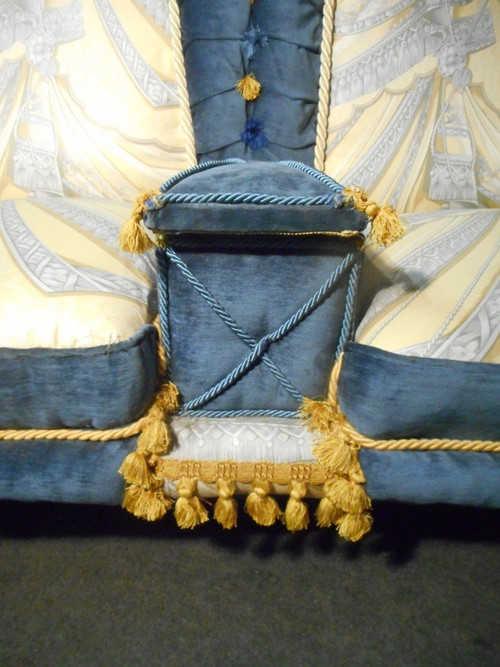 Napoleon III period sofa, Pierre Balmain fabric