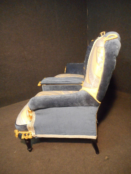 Napoleon III period sofa, Pierre Balmain fabric