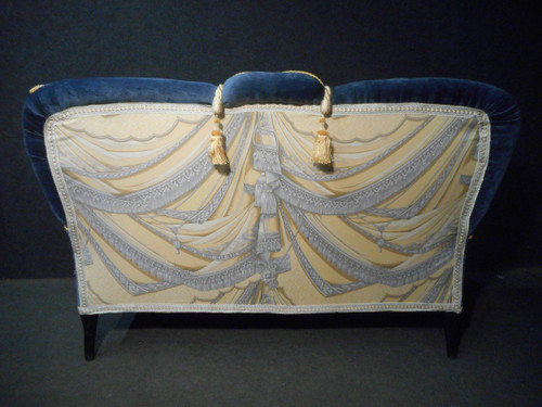 Napoleon III period sofa, Pierre Balmain fabric