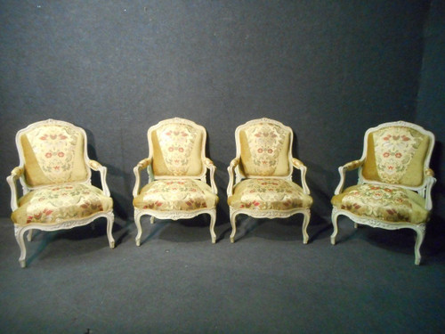 Ensemble De Salon En Bois Laqué époque XIXe