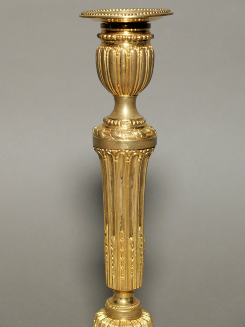 Pair of Louis XVI ormolu candlesticks