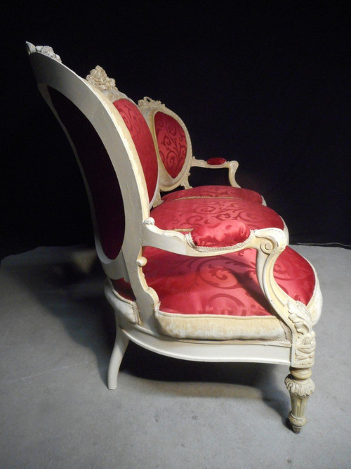Large 19th century lacquered sofa Modèle De Château