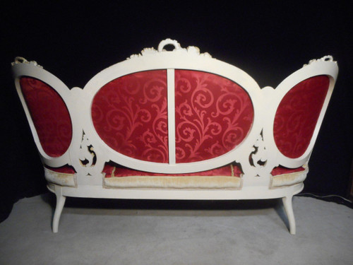 Large 19th century lacquered sofa Modèle De Château