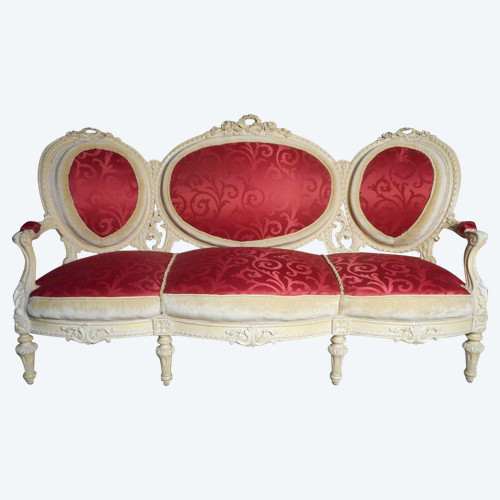 Large 19th century lacquered sofa Modèle De Château