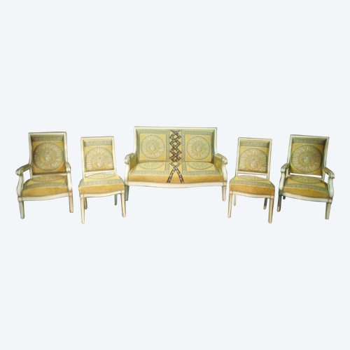 Late 19th Century Lacquered And Gilded Living Room Set