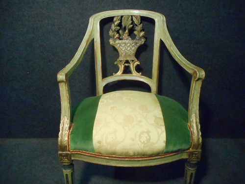 18th Century Provençal Living Room Set In Lacquered And Gilded Wood