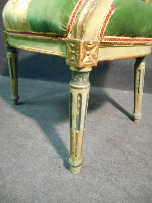 18th Century Provençal Living Room Set In Lacquered And Gilded Wood